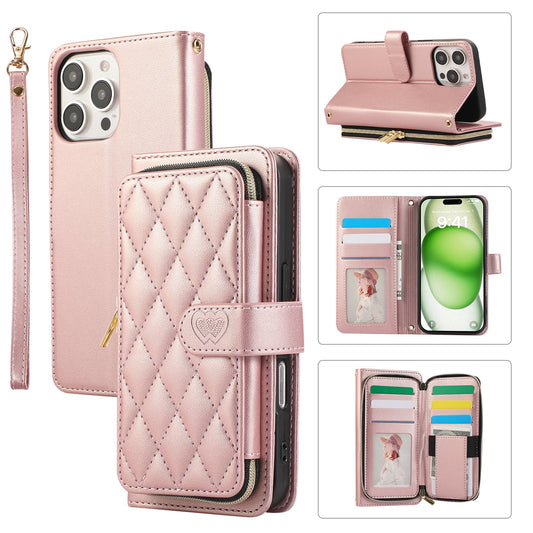 Elegant Quilted Wallet Case with RFID Blocking for iPhone 12 Pro