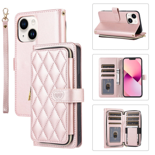 Elegant Quilted Wallet Case with RFID Blocking for iPhone 14